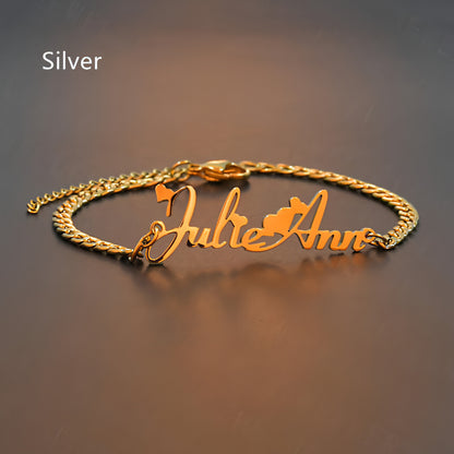 DIY Personalized Custom Stainless Steel Name Bracelet – Engraved Jewelry for Men & Women