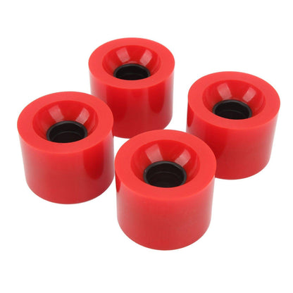 Four 4PCS PU Skateboard Wheel Replacement Low Noise Multifunctional Land Surfboard Roller Casters Red