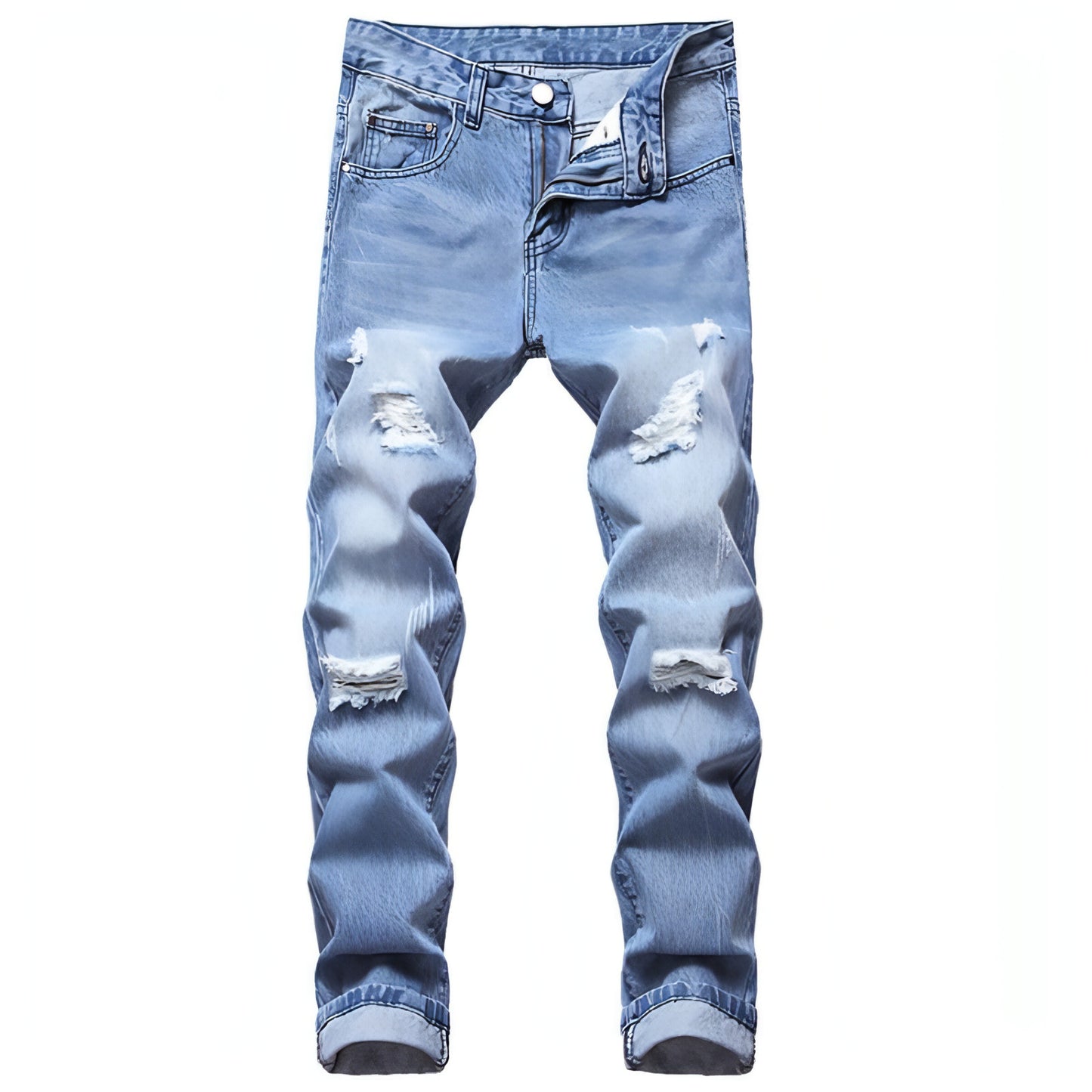 Moda rasgou homens jeans legais