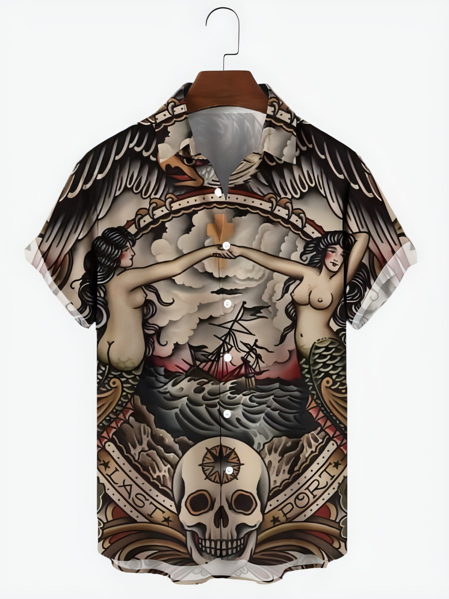 Skull & Roses Printed Men's DressShirt