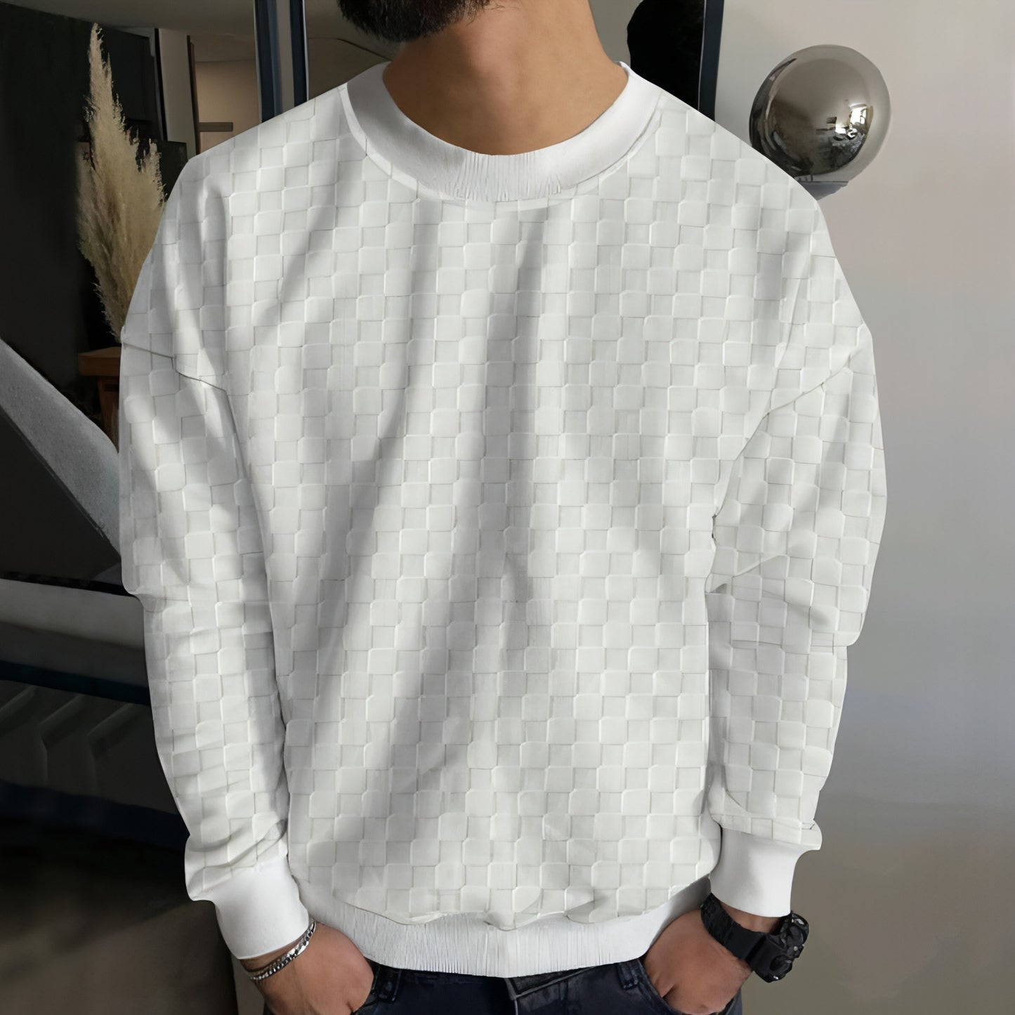 Crew Neck Casual Base Long Sleeve T-Shirt Men