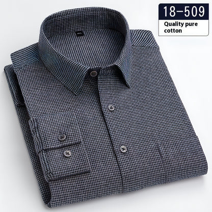 Men's Long Sleeve Solid Color Pocket Light Business DressShirt