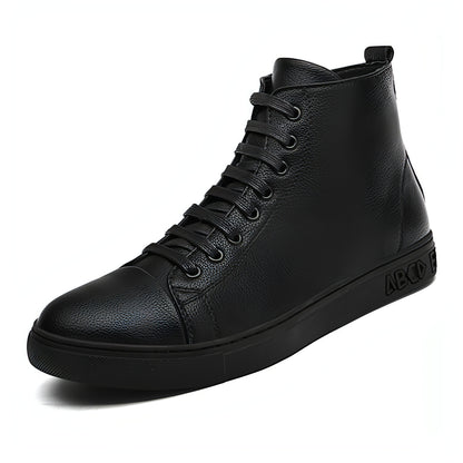 Men's Plus Size High Top Black Sneakers