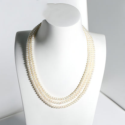 Freshwater Pearl Necklace Three Layer Design