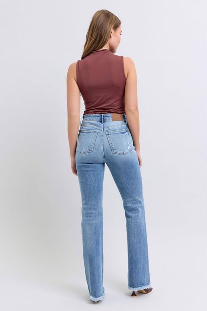 Judy Blue Tam Beden Ham Etek Yüksek Bel Bootcut Jeans