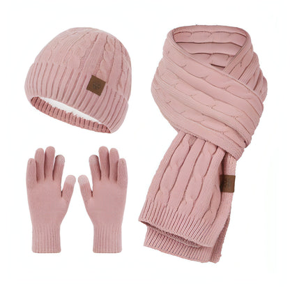 Hat Gloves Three-piece Set