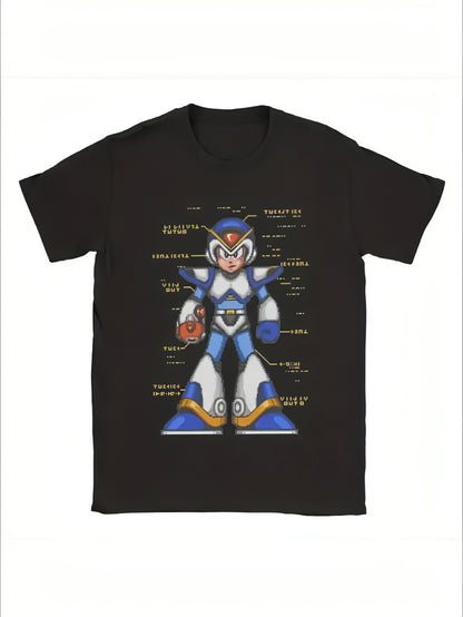 Megaman X Full Armor T-Shirts Men Fashion  Tee Shirt Round Neck Short Sleeve T Shirts Plus Size Clothes