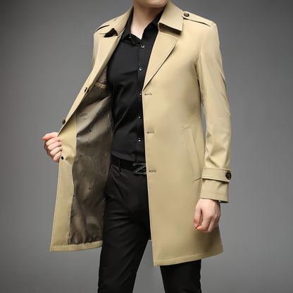 Mid-length Trench Coat Men's Casual Suit