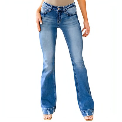 Helle Jeans mit hoher Taille für Damen