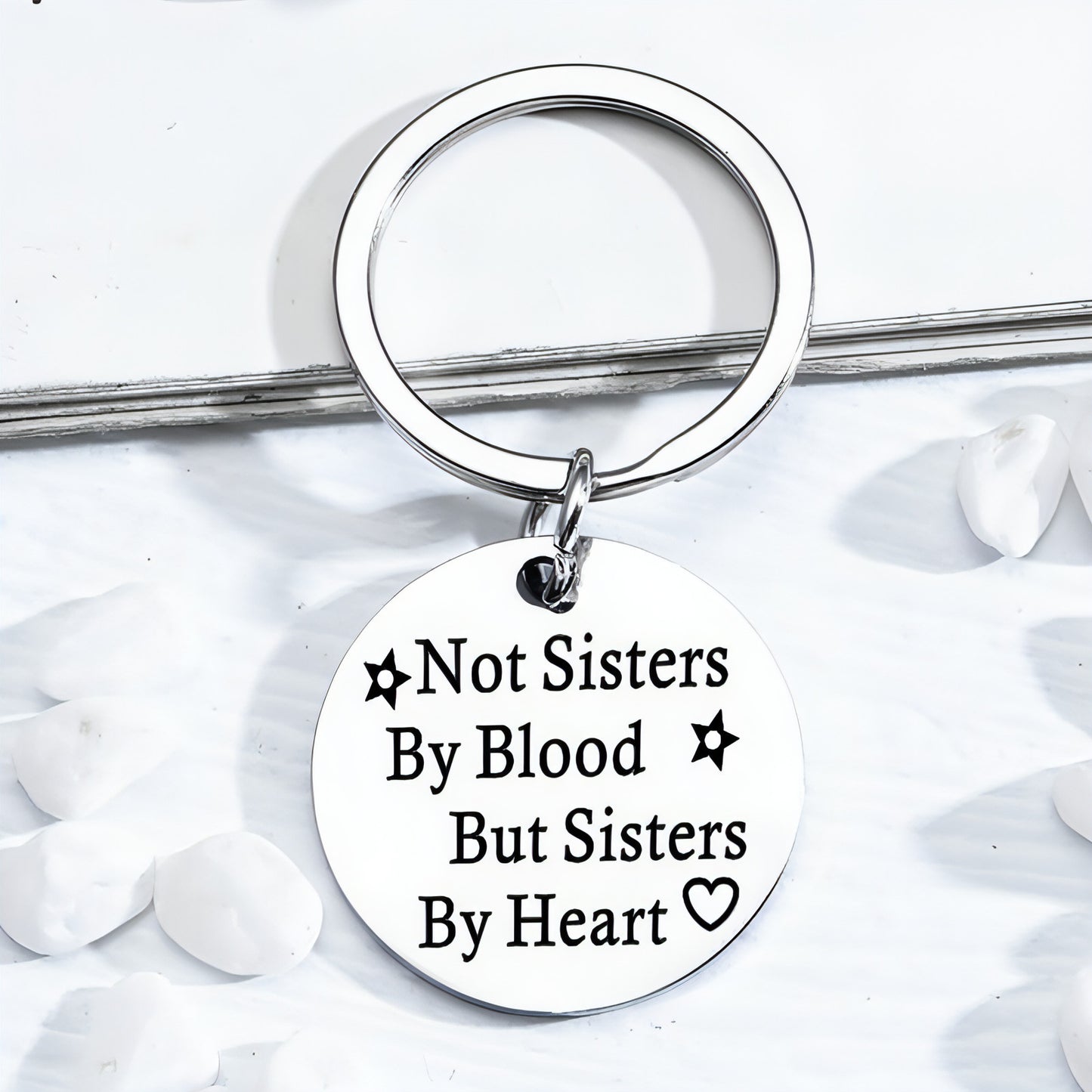 Personalized Stainless Steel Round Keychain – Engraved Pendant for Friends & Family