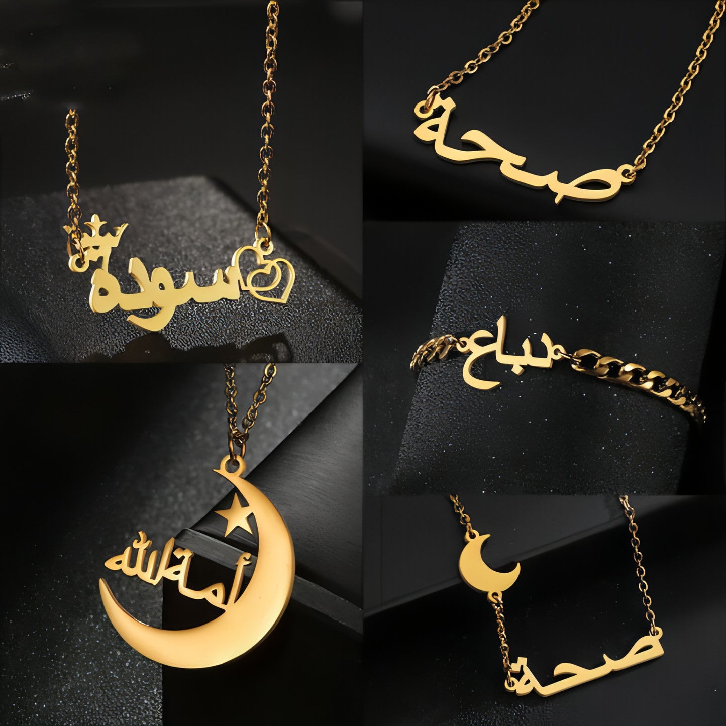 Stainless Steel DIY Arabic Name Necklace Personality