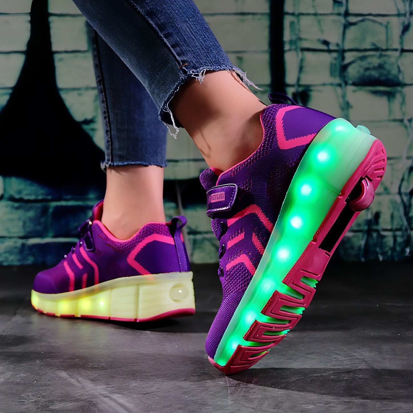 Patines de ruedas recargables con luz LED para niños y niñas