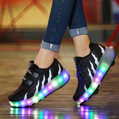 Kreative aufladbare Rollschuhe mit LED-Licht für Kinder