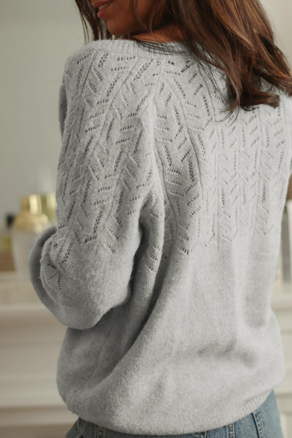 Uthult strikket cardigan med knapper