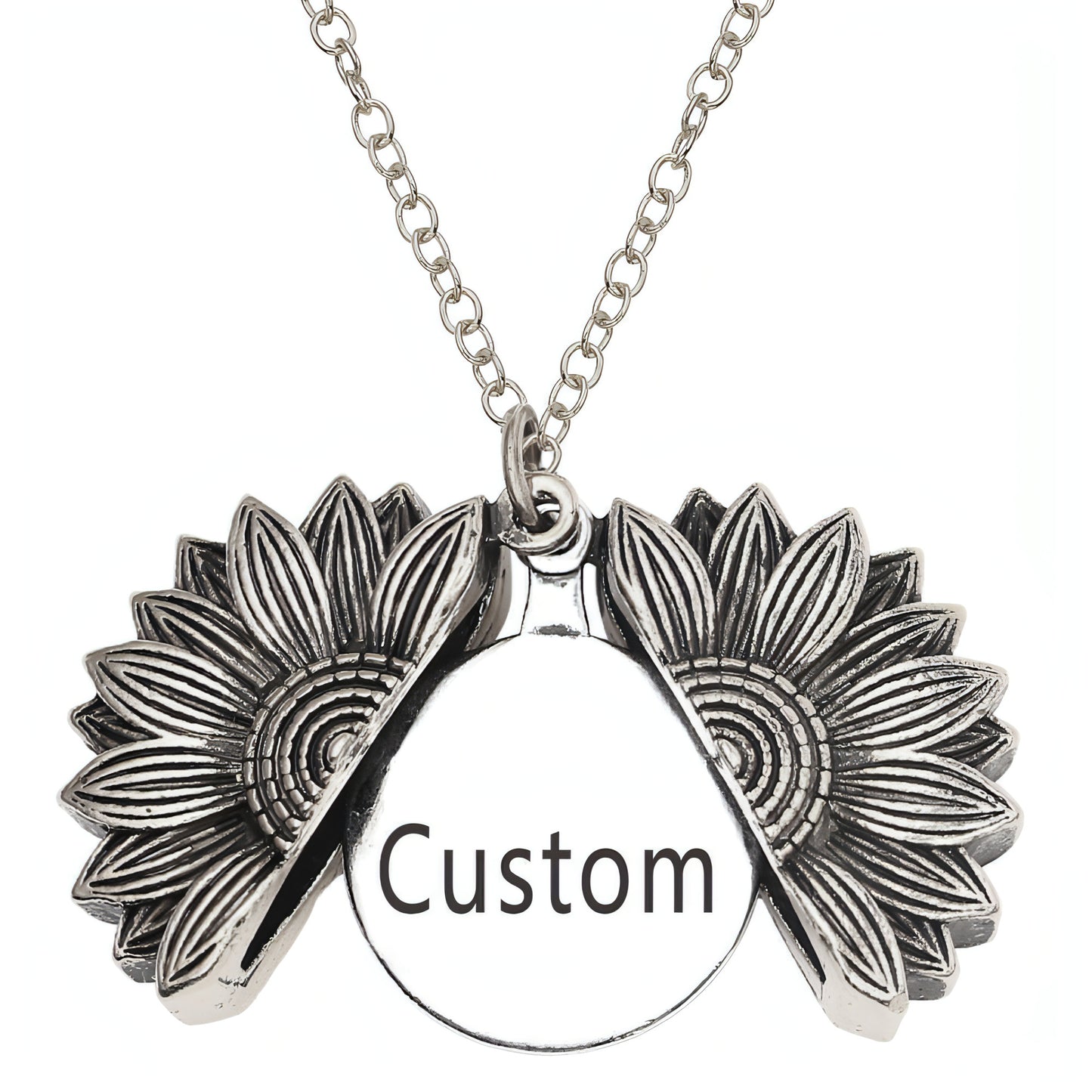 Retro Necklace Cross-border Sunflower Can Double-layer Lettering