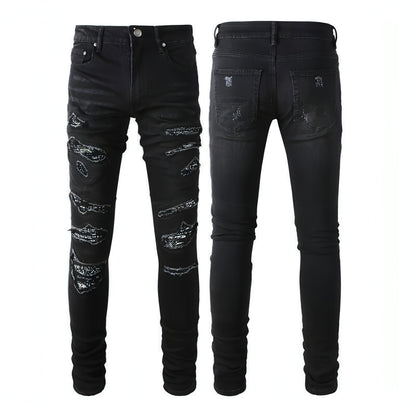 Jeans de rua de Patch Patch masculinos