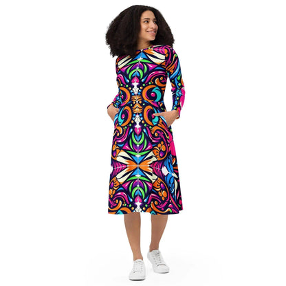 Z. Fluorescent - sleeve midi dress -women WORLDSHOP