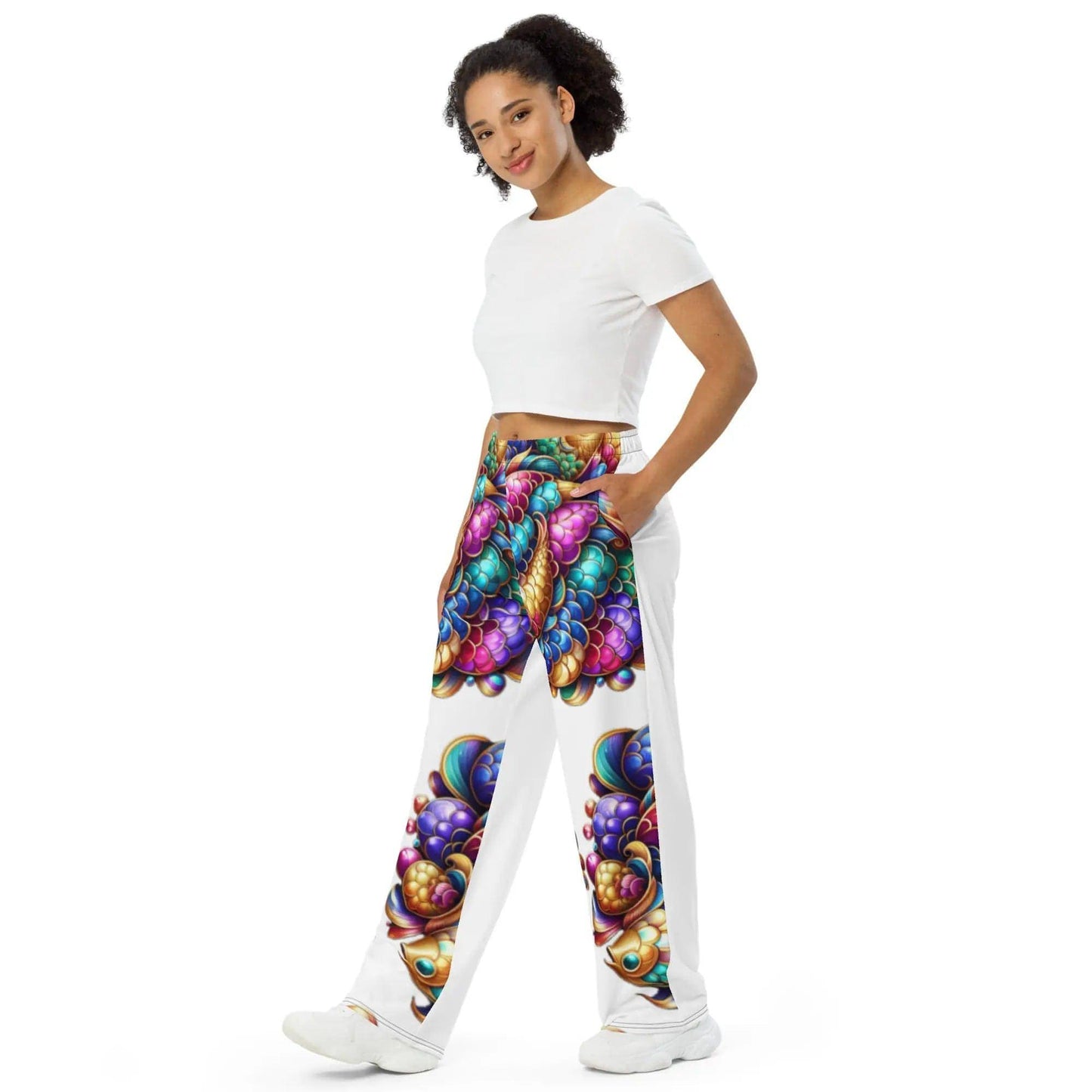 Rainbow Fish - unisex wide-leg pants WORLDSHOP