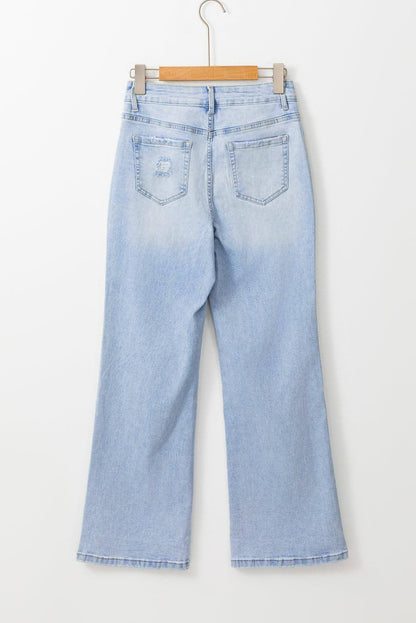 Beau blauwe vintage licht gewassen flare jeans