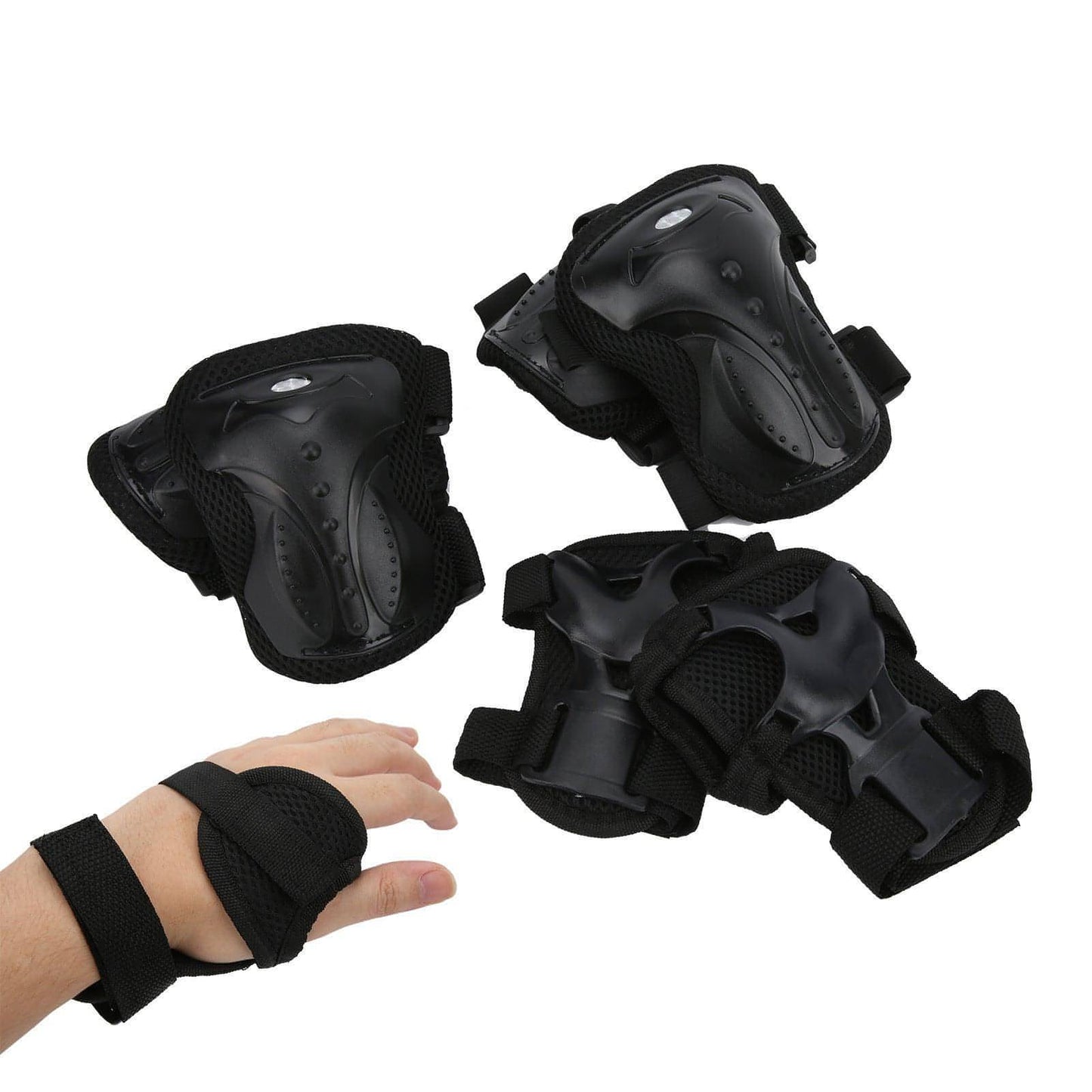 Six 6pcs/Set Adults Skateboard Protective Gear Kit Knee Pads Elbow Pads Wrist Guards Set