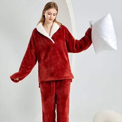 Flannel Pajamas Pajamas Set Thickening Couples Home Service