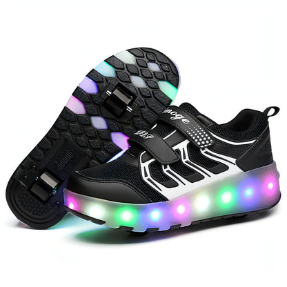 Zapatos con ruedas de una rueda Heelys para niños, coloridos y recargables por USB