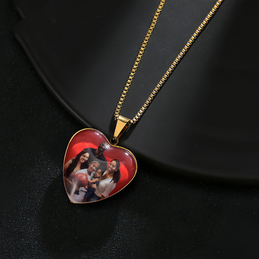 DIY Stainless Steel Love Photo Necklace