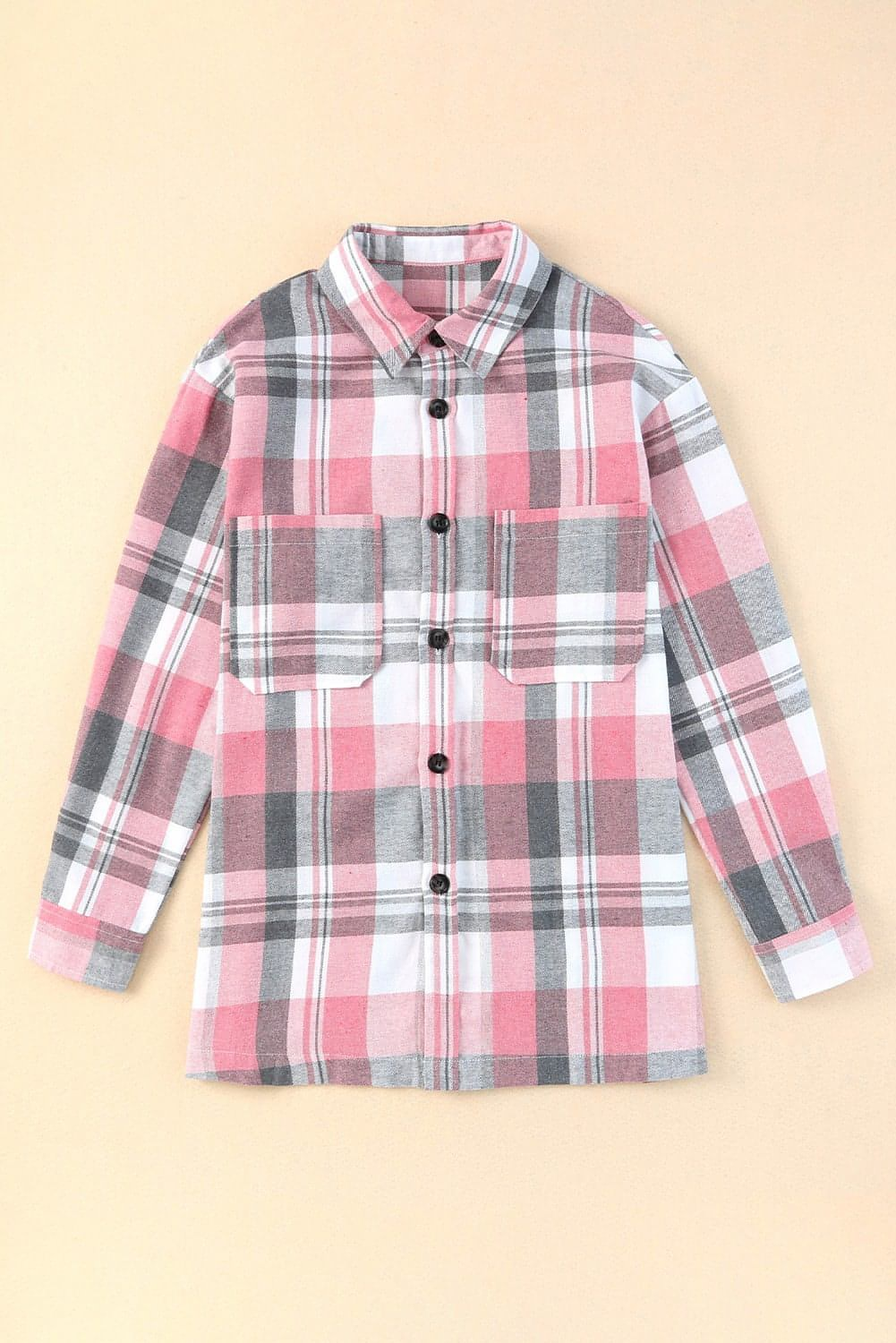 Rosa Plaid -Knopf -Up -Patch -Pocket -Shirt