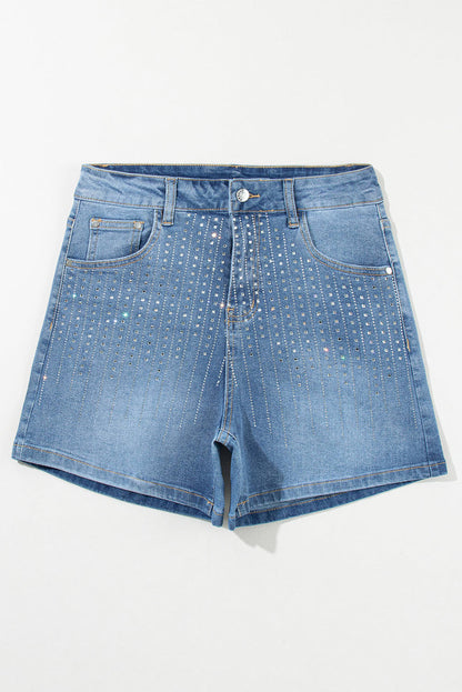 Ashleigh Blue Rhinestone utsmyckade denimshorts