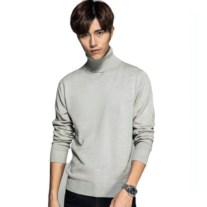 Solid Color Long Sleeve Turtleneck Pullover Men's Base Sweater