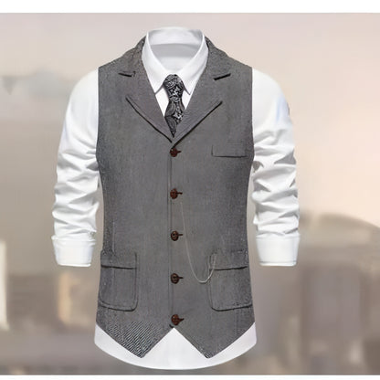 New Retro Herringbone Casual Vest Multi-pocket Tough Guy Vest