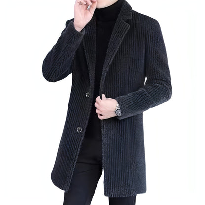 A Men's Duster Mid-length Slim-fit Woolen Coat