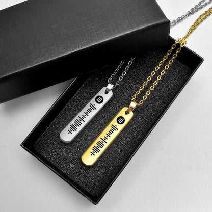 Stainless Steel Necklace With Laser Lettering