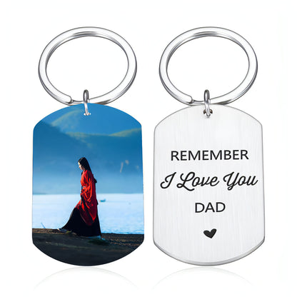 Custom Engraved Keychain – Personalized Photo & Name Tag Pendant