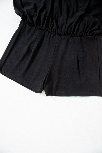 Svart brett midjeband Ruched Skort