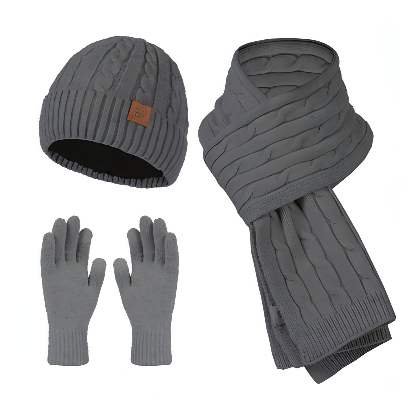 Conjunto de tres piezas de guantes y gorro