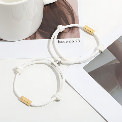 Magnetic Engraved Couple Bracelet – Stay Connected, Always!