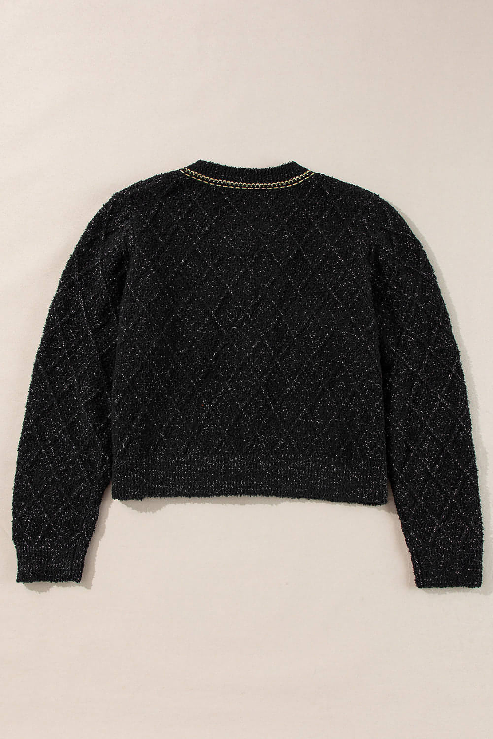 Black Shimmer loput žepni gumb Up Cardigan