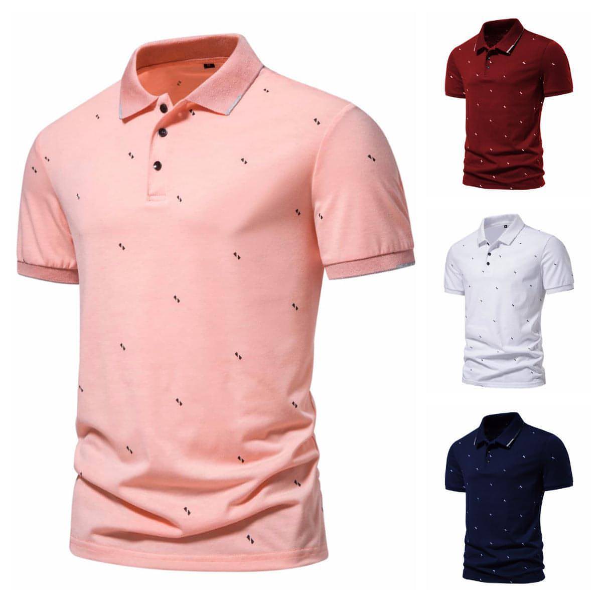 Camiseta polo estampada de moda de manga corta para hombre