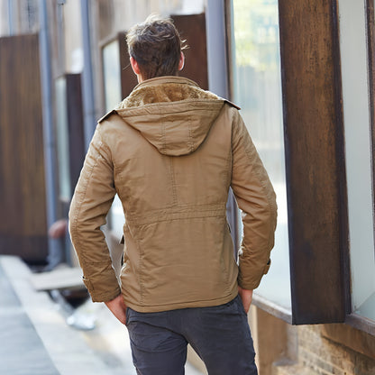 Chaqueta informal cálida para hombre con forro polar, resistente al frío y al calor