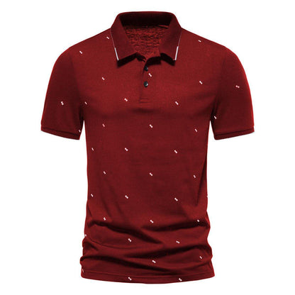 Camiseta polo estampada de moda de manga corta para hombre