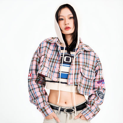 Fashion Brand Plaid Long Sleeve DressShirt Coat Jacket Men & Women