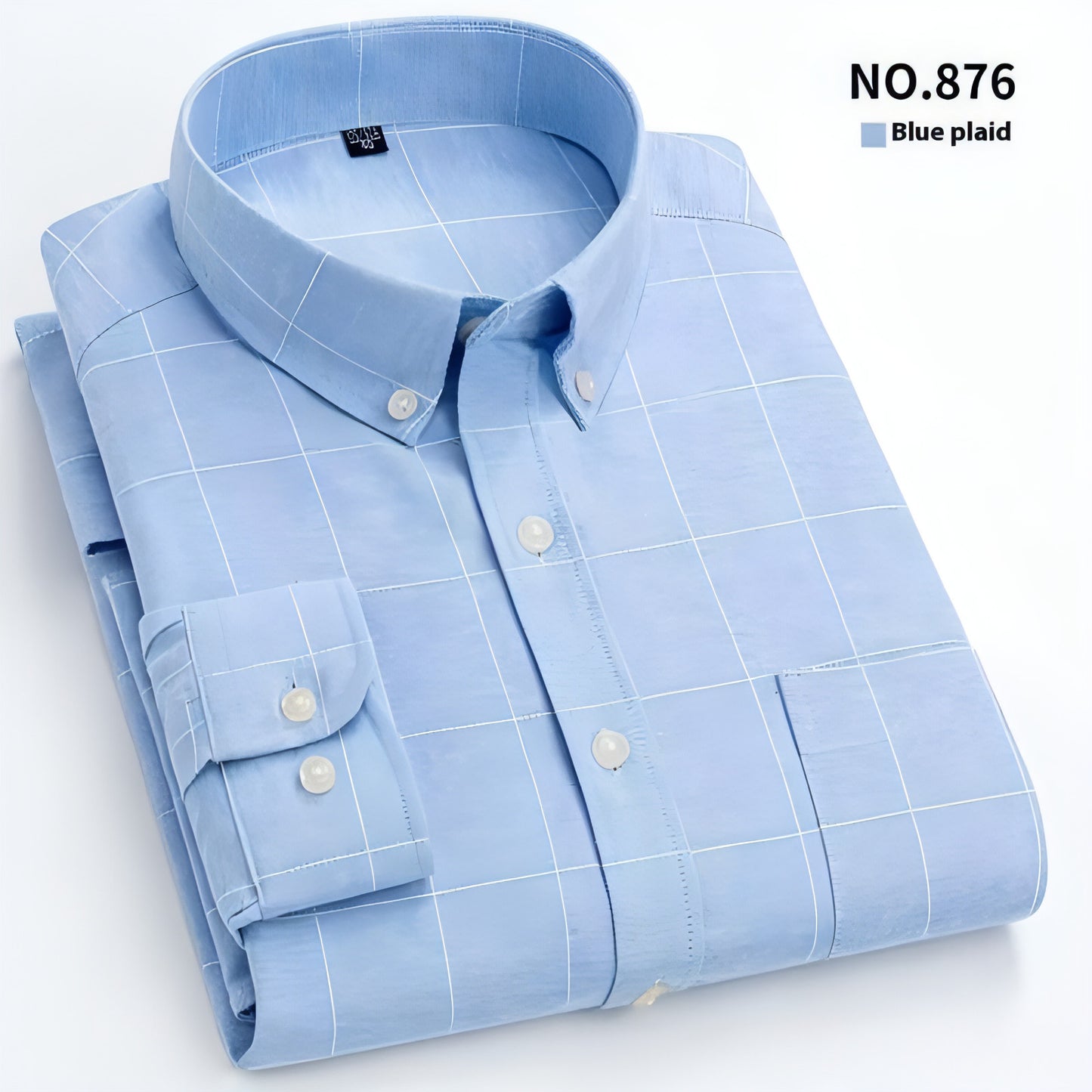 Men's Oxford Pure Color Slim Shirt For Young And Middle-aged People