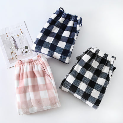 Couple Flannel Pajama Pants Plaid Women Autumn And Winter Plus Size Thickened