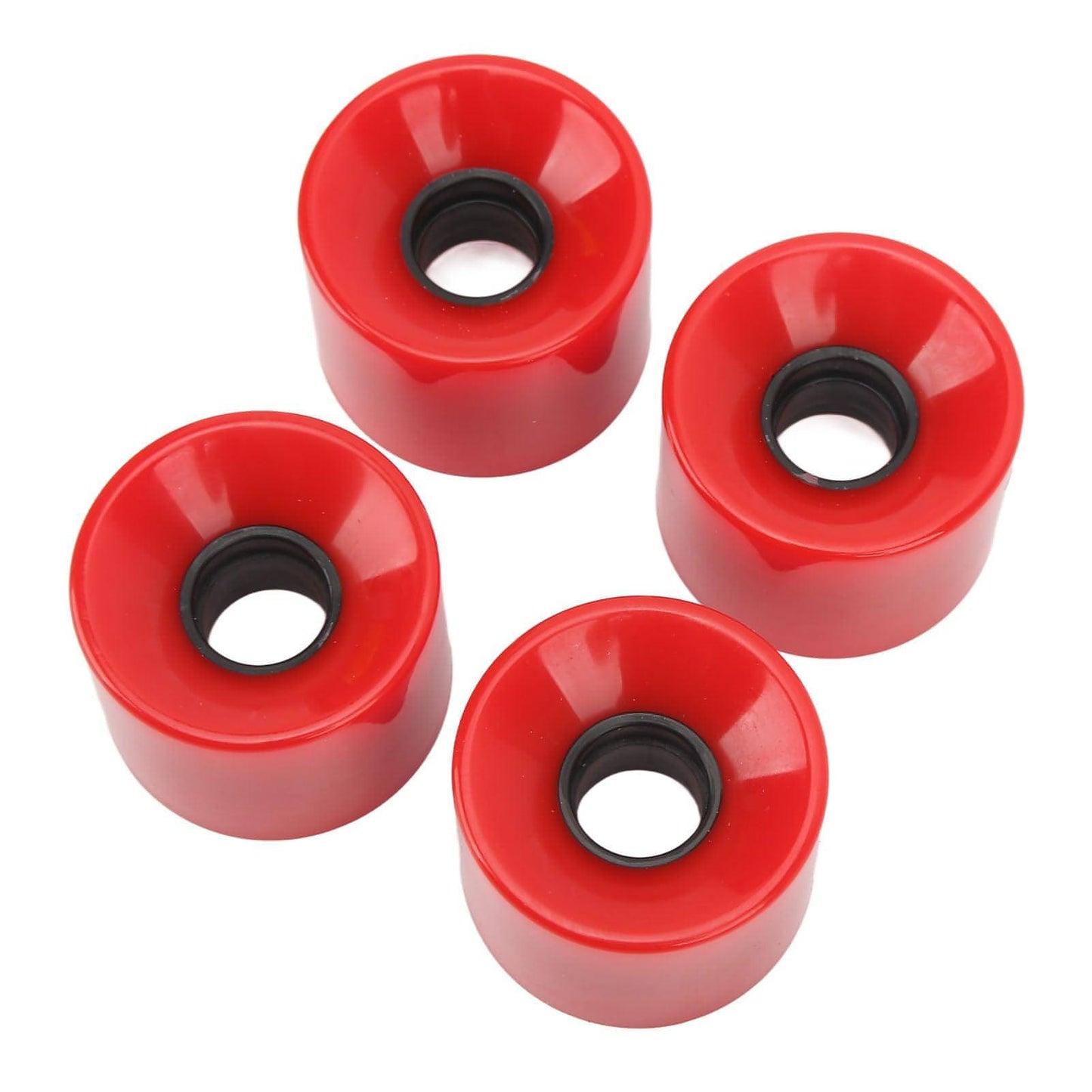 Four 4PCS PU Skateboard Wheel Replacement Low Noise Multifunctional Land Surfboard Roller Casters Red