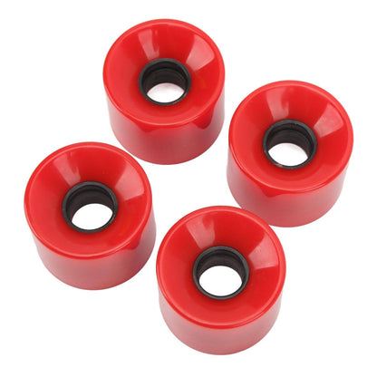 Four 4PCS PU Skateboard Wheel Replacement Low Noise Multifunctional Land Surfboard Roller Casters Red