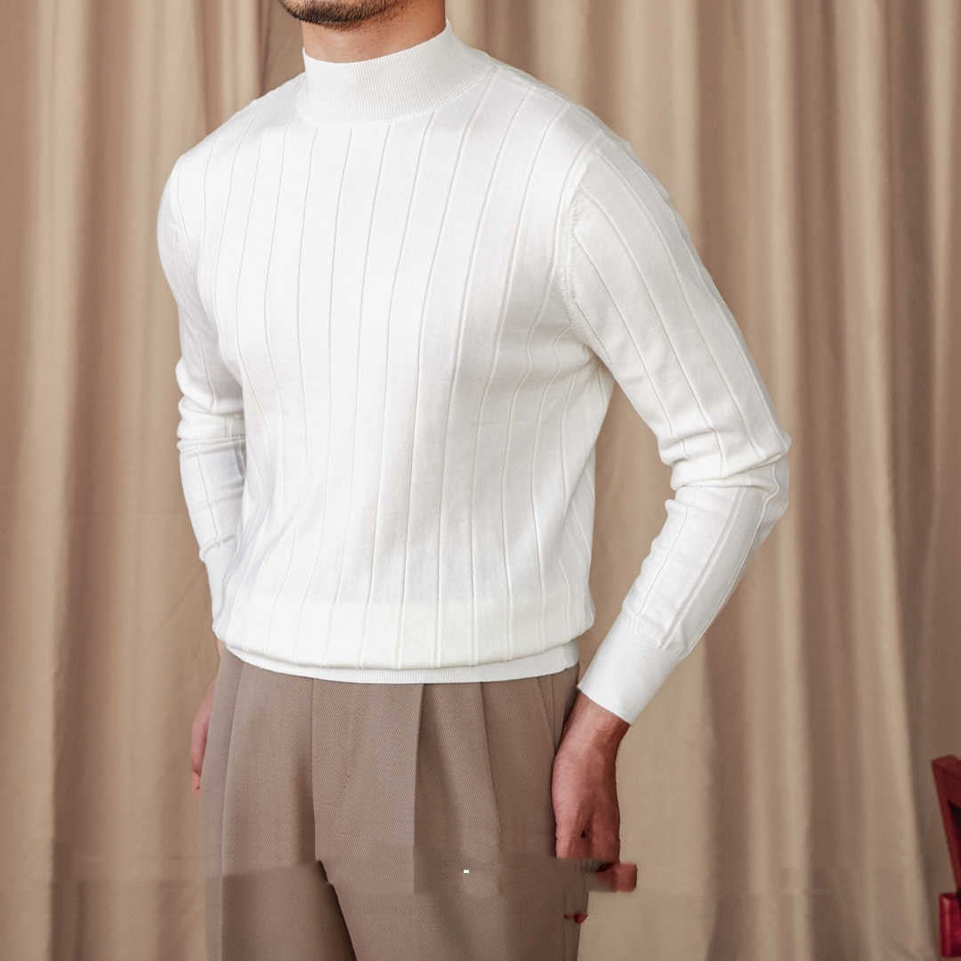 Italian Long Sleeve Mock Neck Sweater Trendy Men