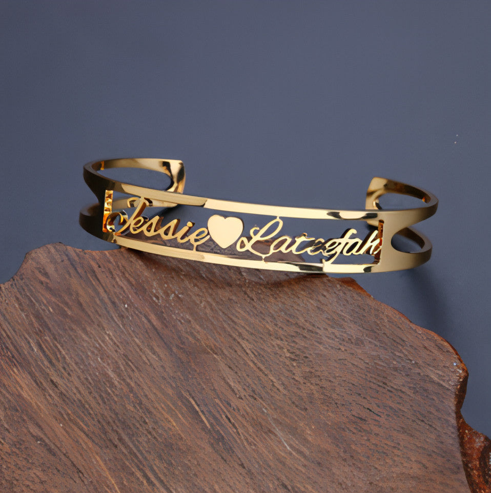 Personalized Name Bracelet – Custom Engraved Stainless Steel Bangle