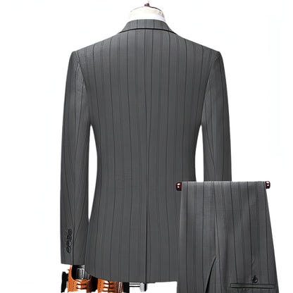 Frühlings- und Herbstanzuganzug Set Business Business Wear Korean Slim Striped Zweiköpfige Hochzeitsbrautjungfernanzug