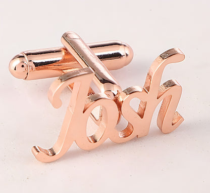 Handmade Frosted Personalized Name Cufflinks – Custom Initial Letter Cufflinks